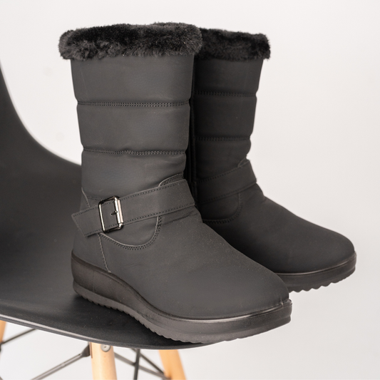 Botas permeables por dentro de chiporro para Mujer | Botines con cremallera, zapatos para mantener el calor, Invierno | Zapatos Peludos De Invierno